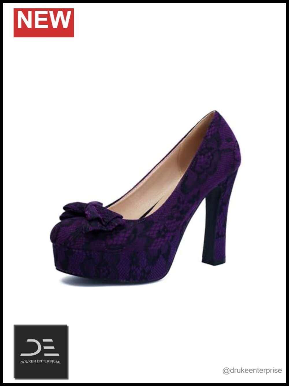 Women's Mary Jane Platform Heels Lace Gothic Block Heel Pumps